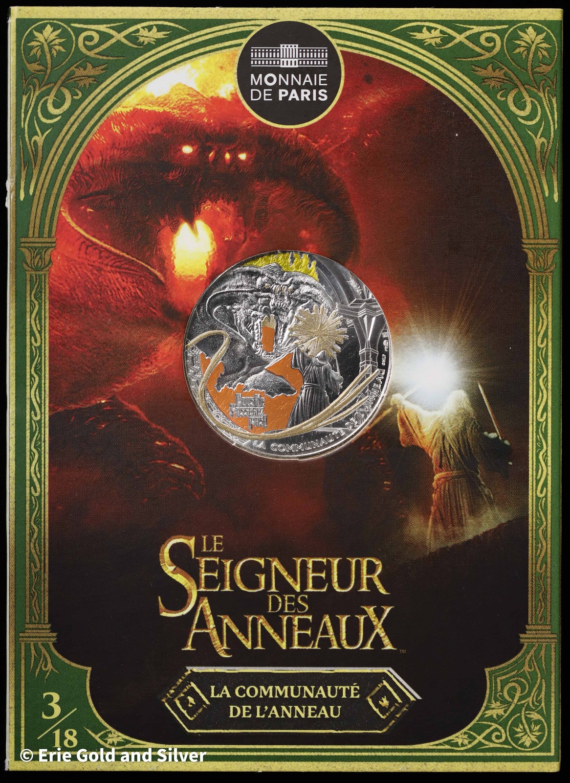2026 France Lord of the Rings Gandalf Fighting the Balrog 13g Silver Coin