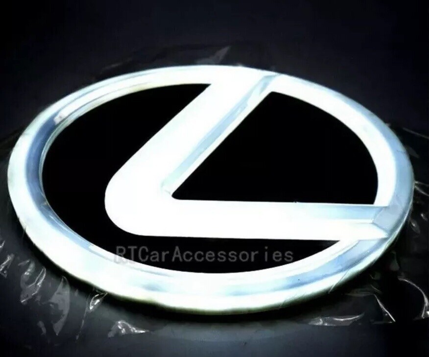 White 4D LED Emblems 125mm For Lexus LS270 RX450h CT200 EX250 IS250 IS350 ISF