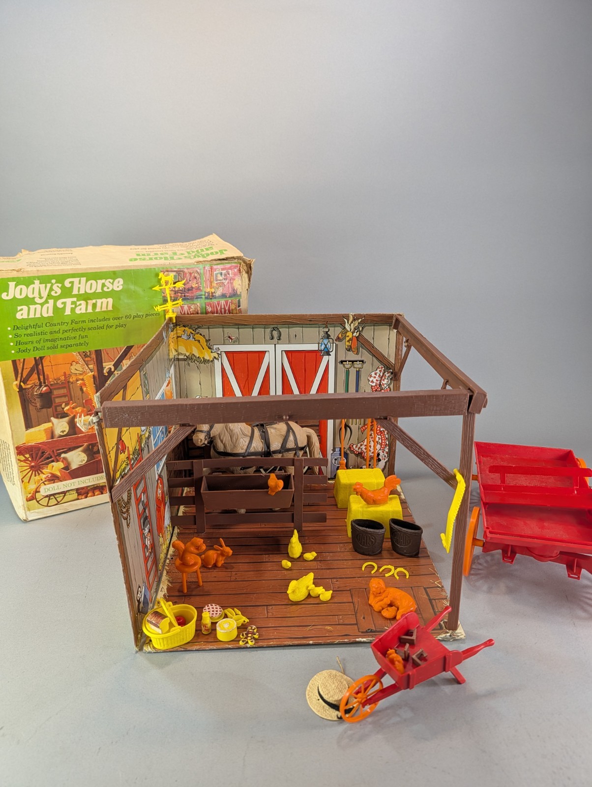 Vintage 1970s Ideal Jody\'s Horse & Farm Barn Playset Almost Complete