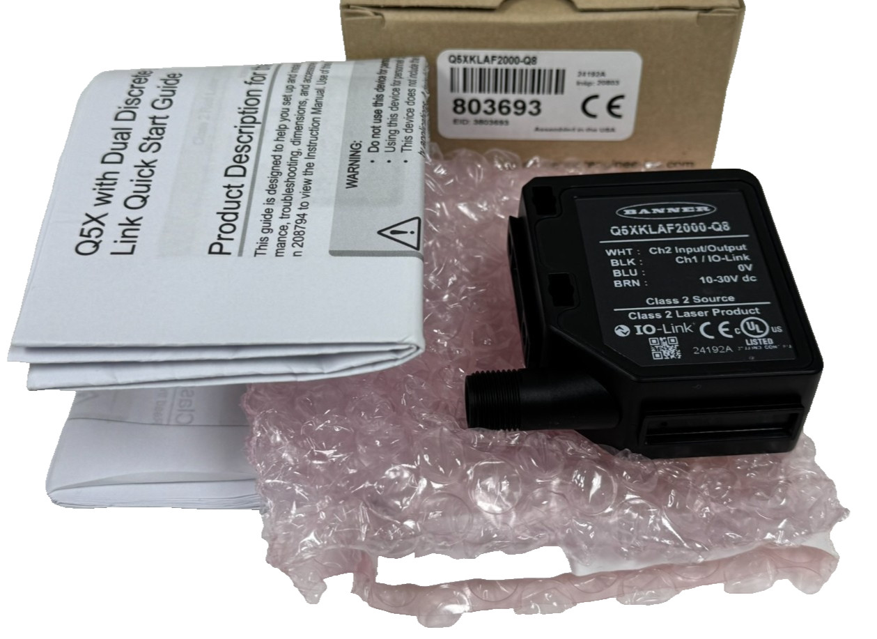 NEW BANNER Q5XKLAF2000-Q8 PHOTOELECTRIC SENSOR 803693 NEW BANNER Q5XKLAF2000-Q8 PHOTOELECTRIC SENSOR 803693