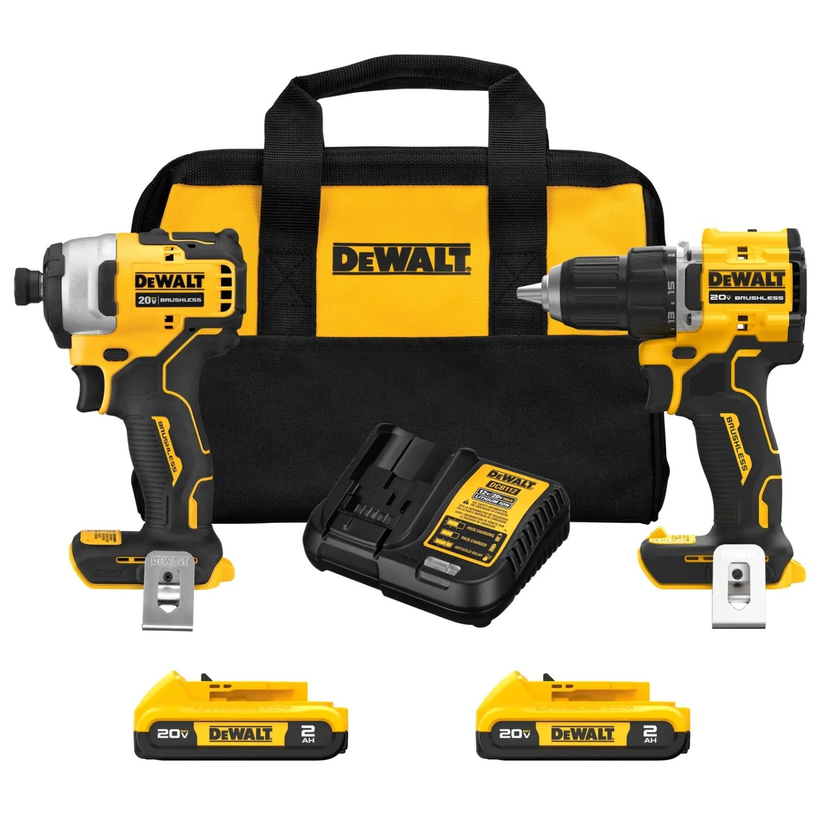 DEWALT DCK225D2 ATOMIC 20V MAX Brushless Drill Impact Kit 2x 2.0Ah