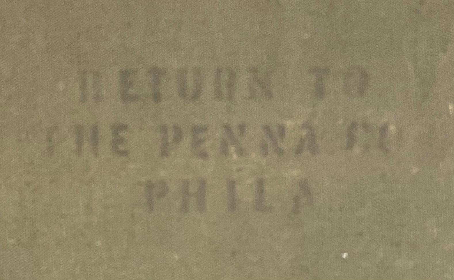 PRR Pennsylvania RR, Penna Co, Philadelphia cloth mail bag PRR Pennsylvania RR, Penna Co, Philadelphia cloth mail bag