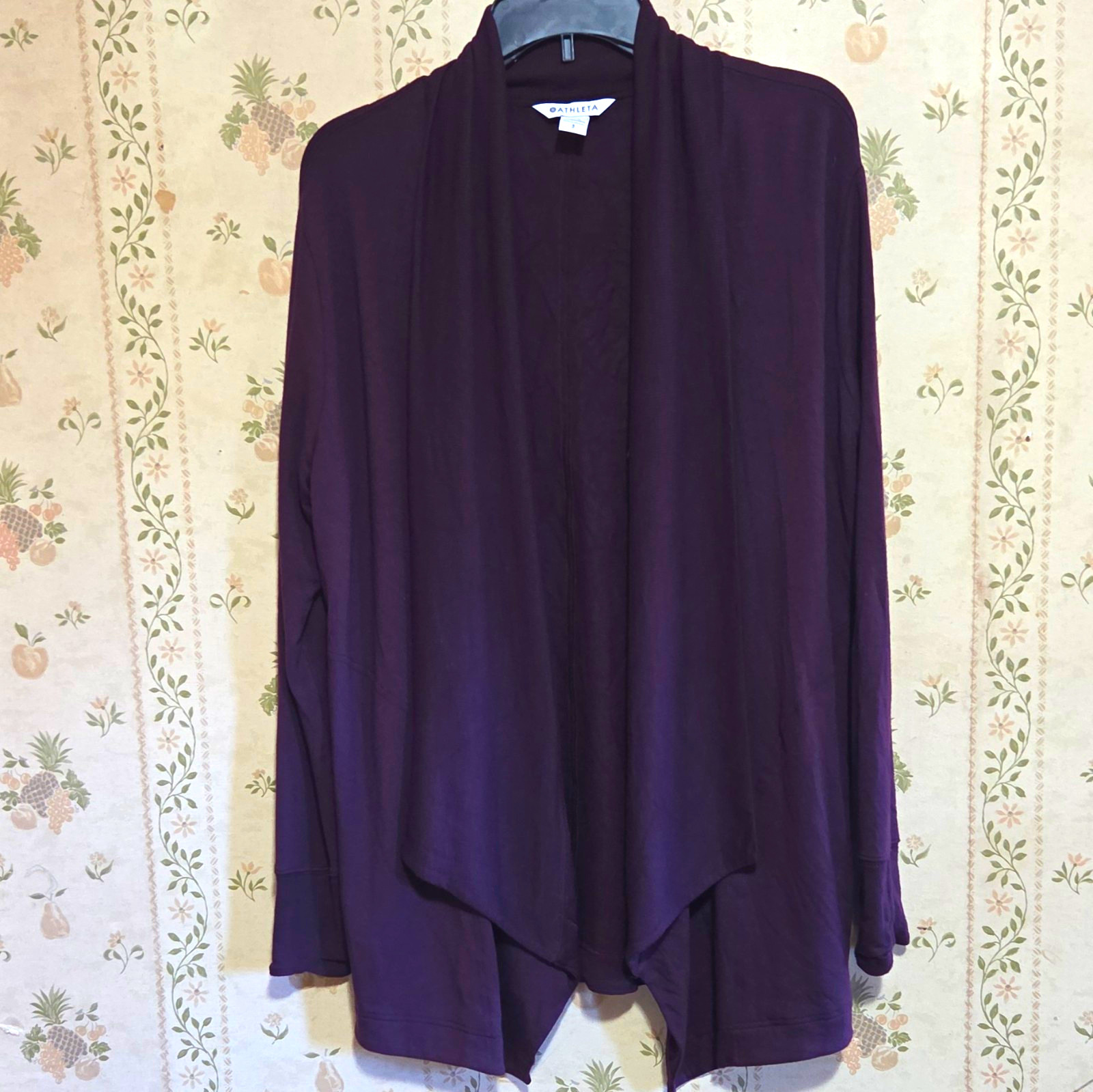 Athleta Pranayama II Wrap Cardigan Open Neck Stretch Purple Women’s S Athleta Pranayama II Wrap Cardigan Open Neck Stretch Purple Women’s S