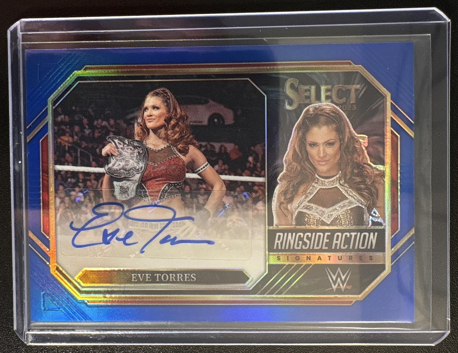2023 Panini Select WWE Eve Torres Ringside Signatures Blue Prizms /49 Auto 2023 Panini Select WWE Eve Torres Ringside Signatures Blue Prizms /49 Auto