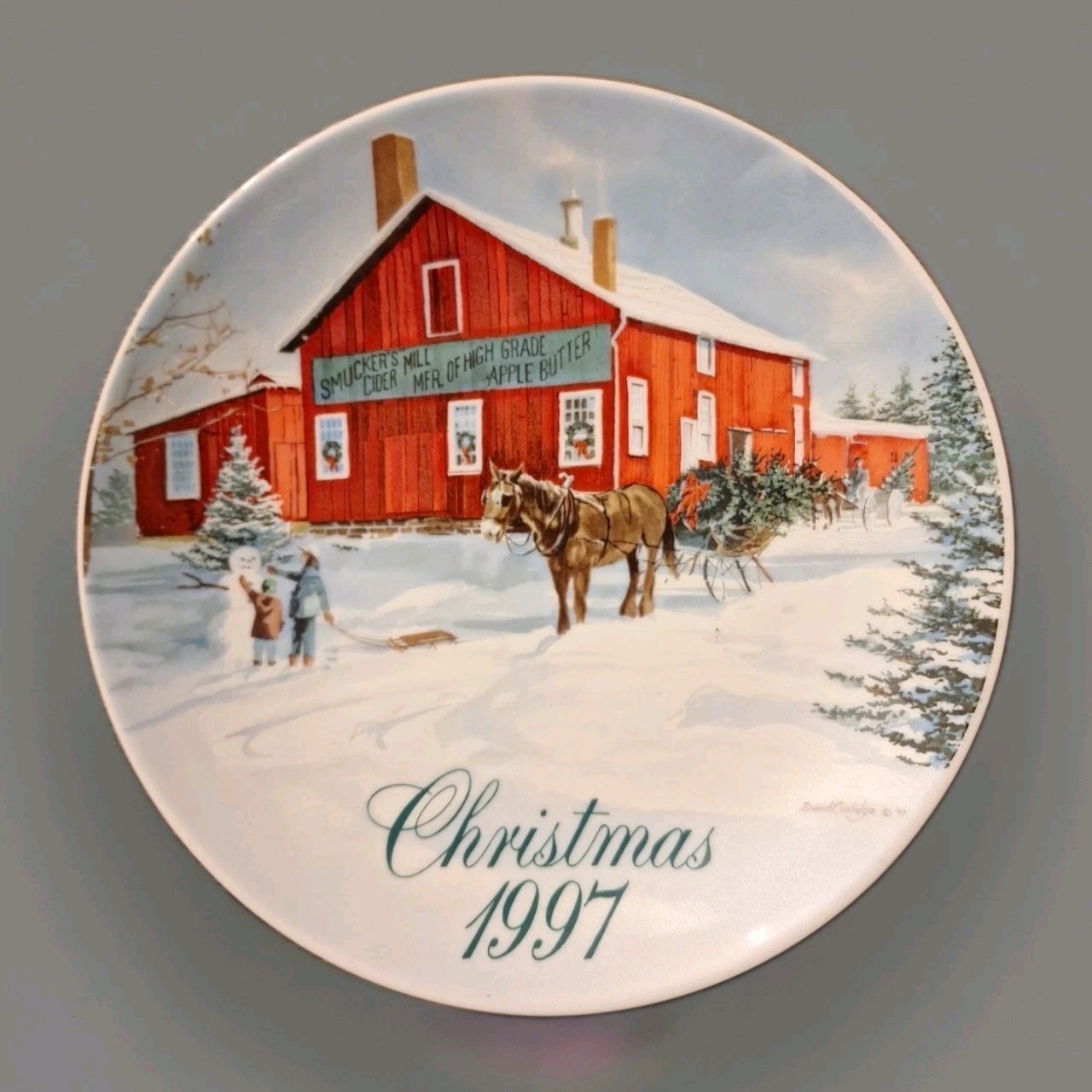 Vtg. Smucker’s Collector Series Christmas Plate 1997 \