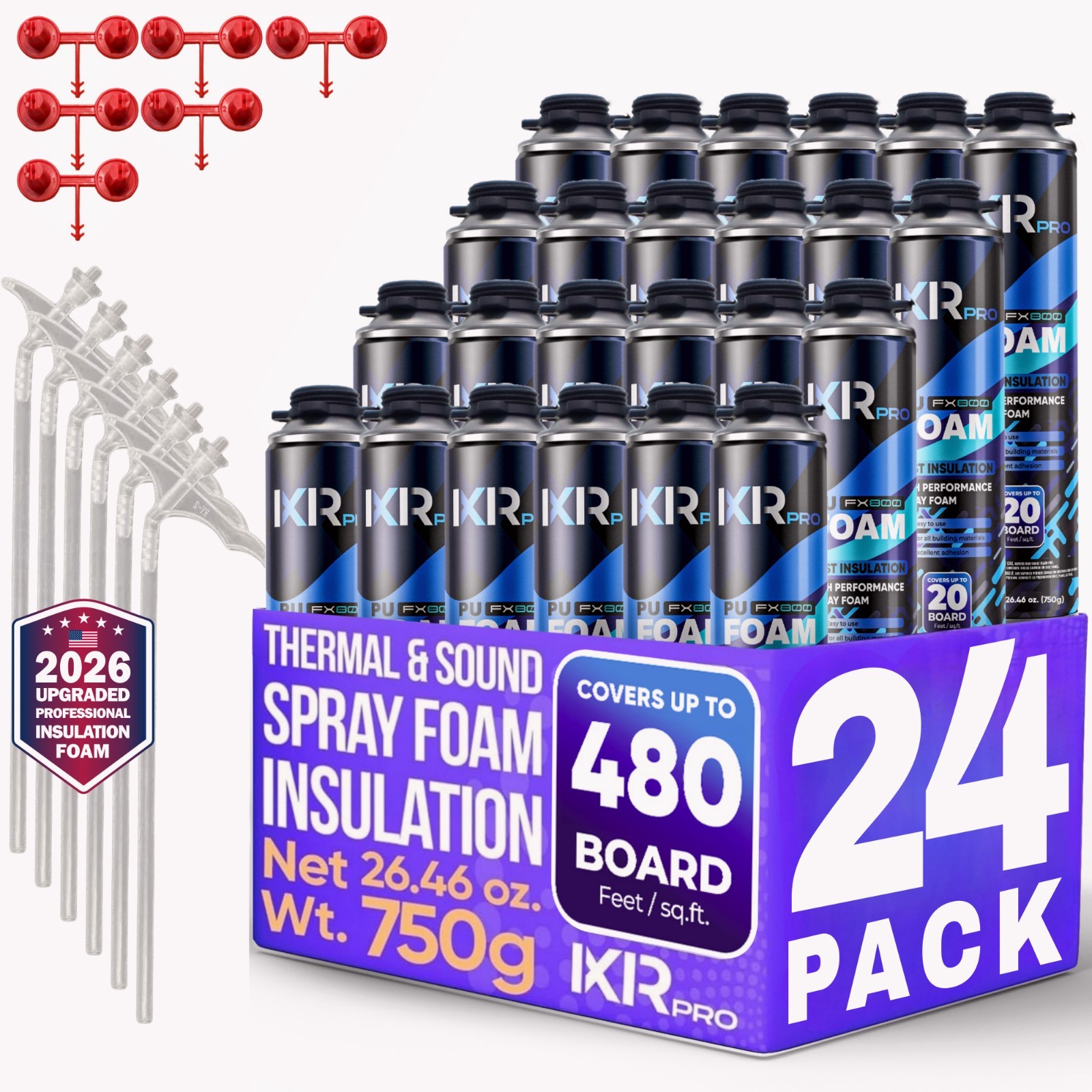 Spray Foam Insulation Can (24 x 26.46 oz. (750 g)) Expanding Foam Sealant Spray Foam Insulation Can (24 x 26.46 oz. (750 g)) Expanding Foam Sealant