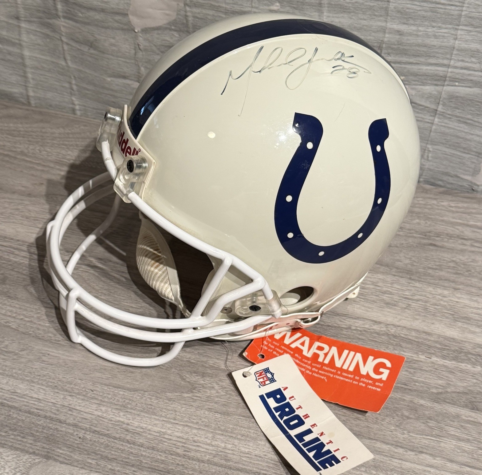 VTG’95 Riddell VSR-4 Pro Line Indianapolis Colts Helmet Marshall Faulk Autograph