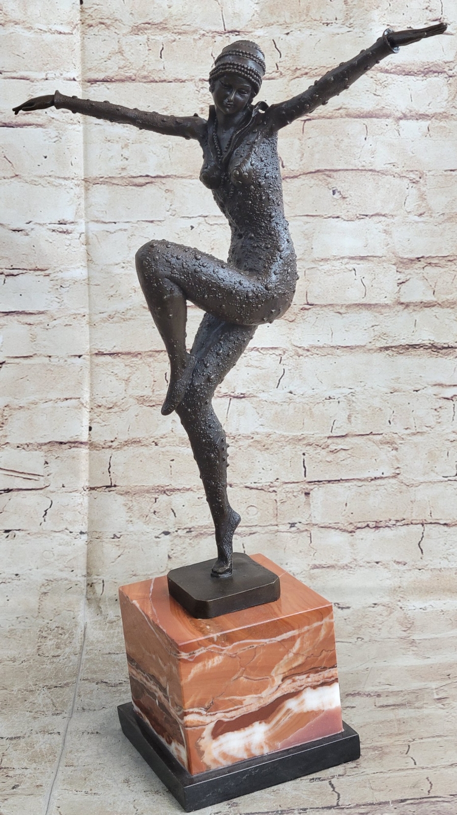 D.H.Chiparus Bronze Statue, Art Deco Dancer Sculpture `TAMARA-after the Dance`