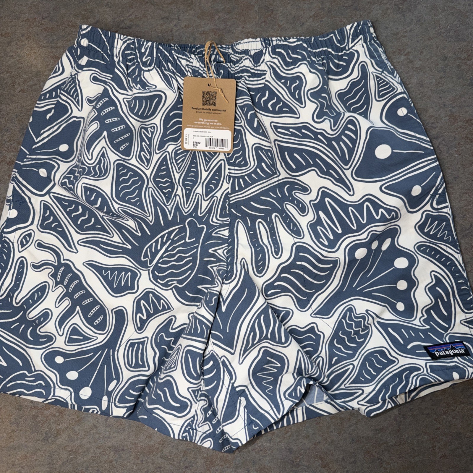 NWT Patagonia Men\'s 5” Baggies Shorts (Hawaiian: Still Blue) Swim $69 SALE