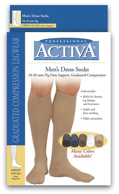 Activa Men's Dress Socks Closed Toe 20-30mmHg (Navy) Medium