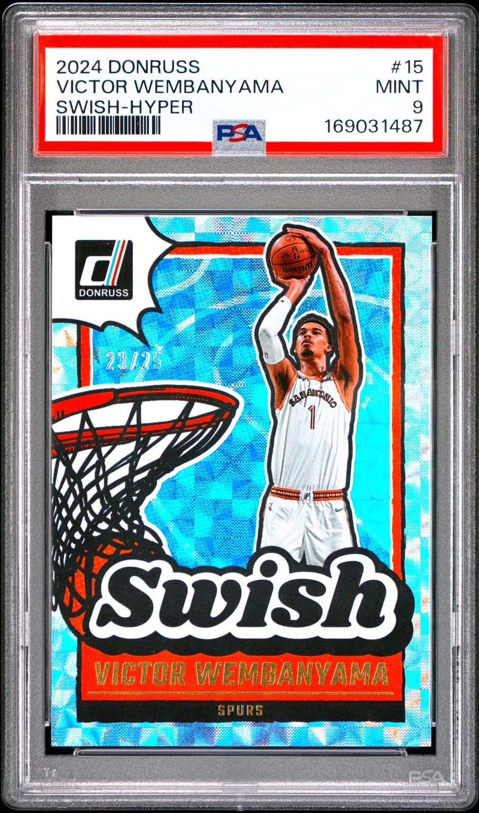 Rare PSA 9 2024 Panini Donruss Swish Victor Wembanyama #15 Hyper Holo POP/2 👽 Rare PSA 9 2024 Panini Donruss Swish Victor Wembanyama #15 Hyper Holo POP/2 👽