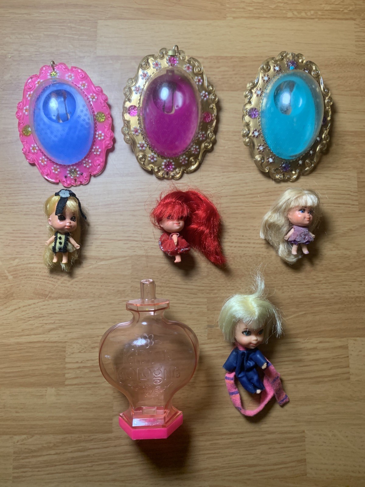 Lot of 3 Lucky Locket Kiddles & 1 Kiddle Kologne Vintage 1966 Lot of 3 Lucky Locket Kiddles & 1 Kiddle Kologne Vintage 1966