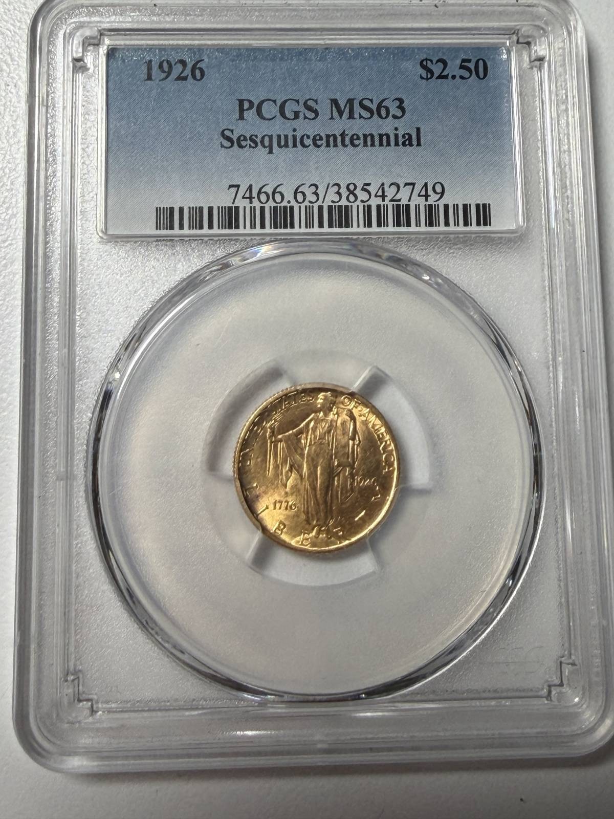 1926 Gold $2.5 Sesquicentennial PCGS MS-63 Sesquicentennial