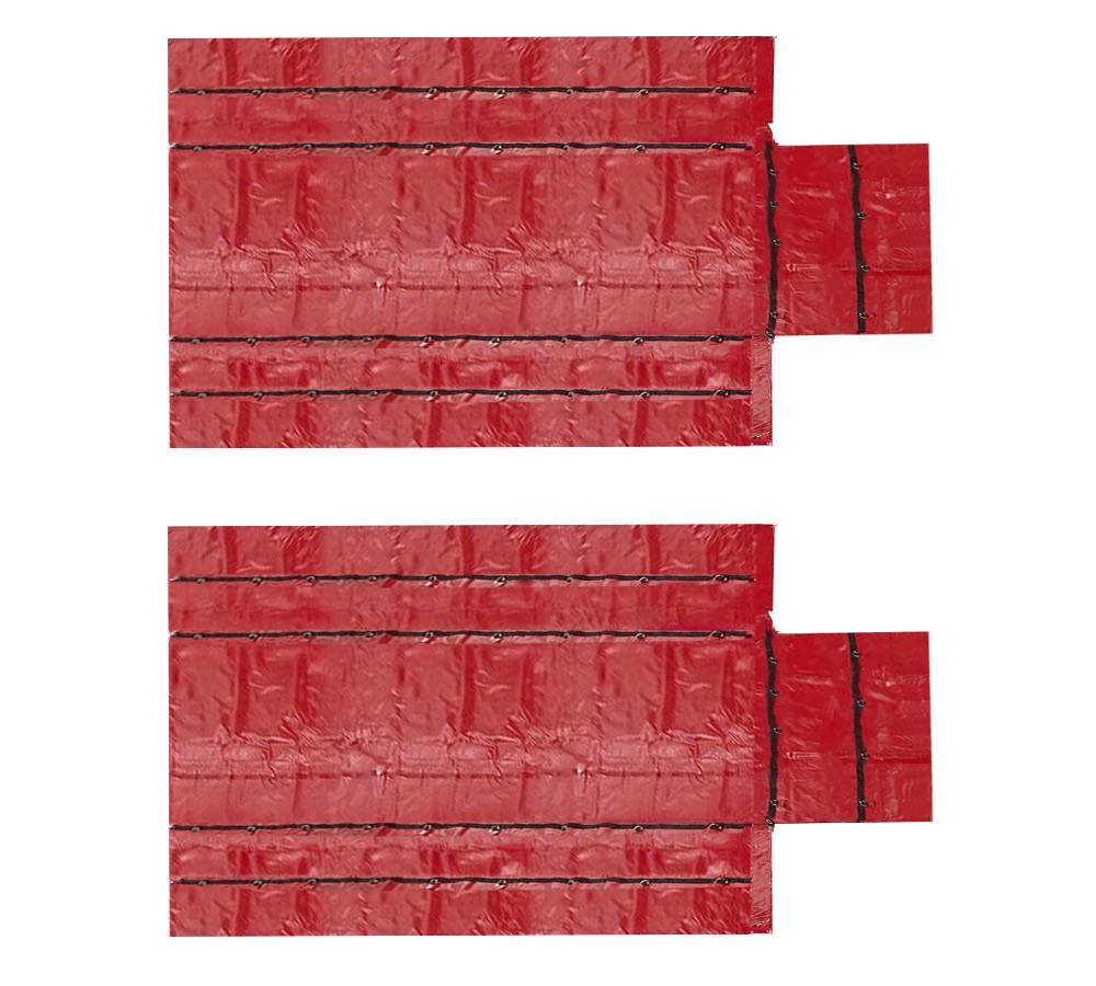 2PK 16\'x27\' Red Flatbed Truck 15 Oz Superlight Steel Tarp w/4\' Drop for Trailers