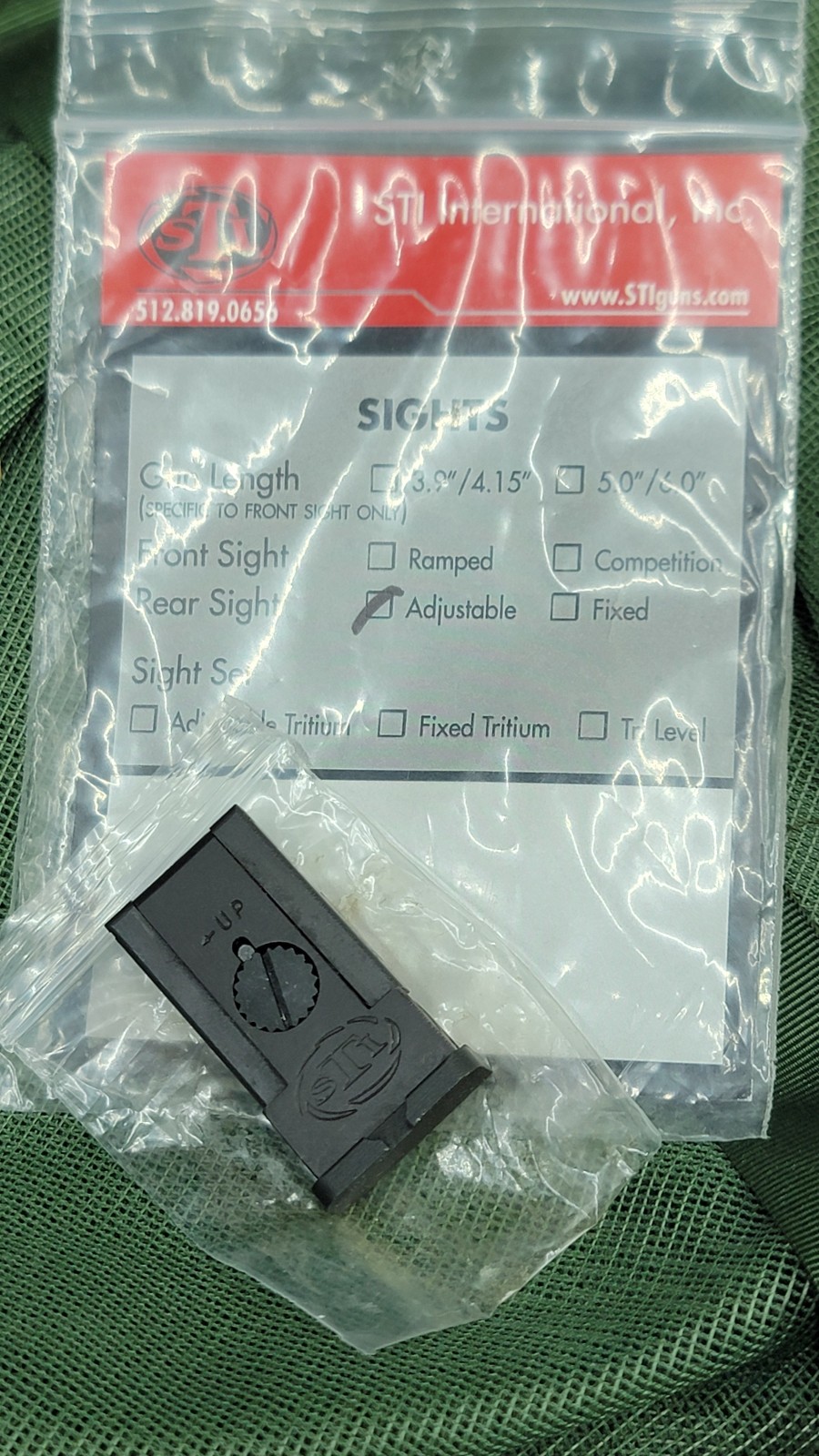 Genuine STI International Staccato 1911/2011 Adjustable Rear Sight