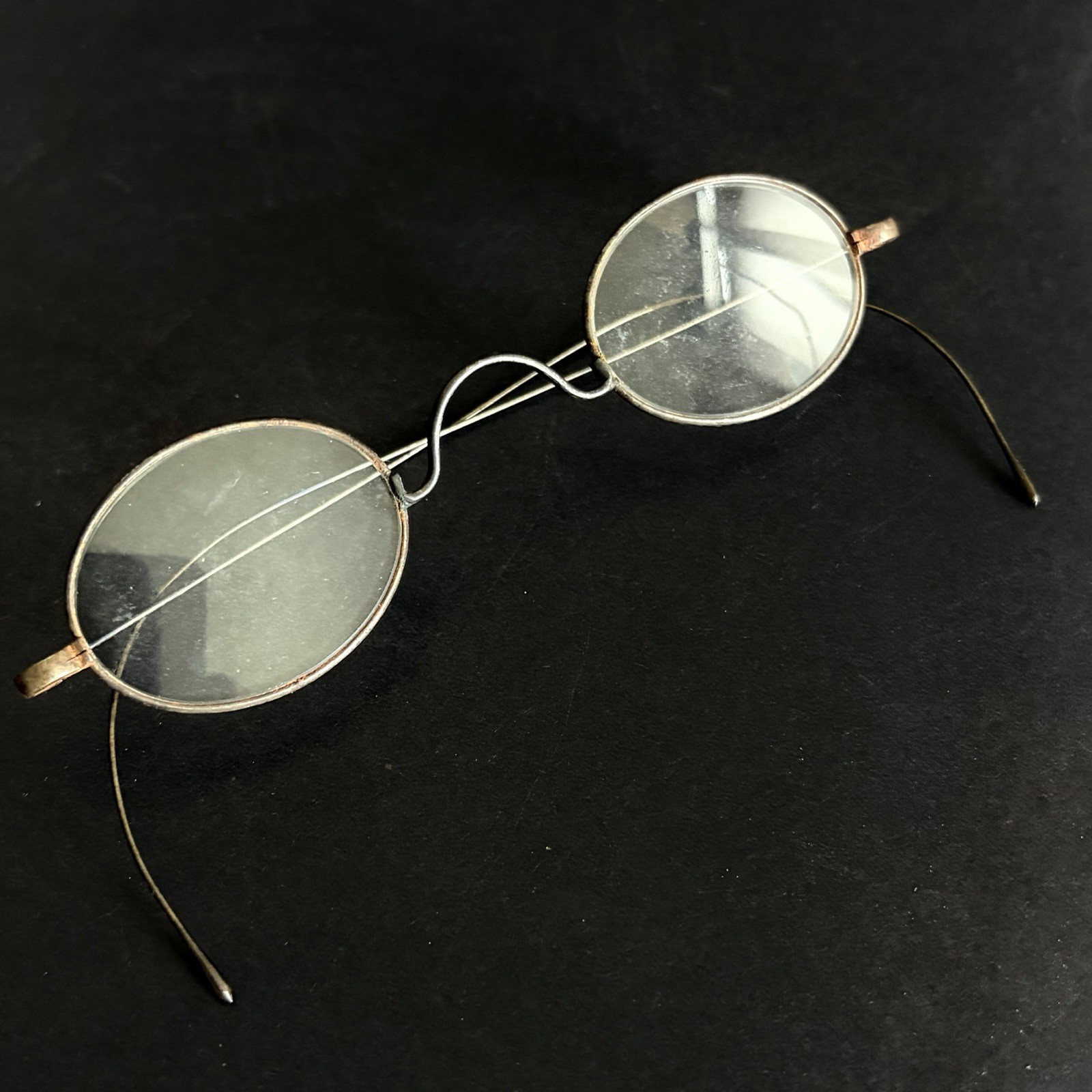 Antique 1880-1895 King Optical Company Oval Round Wire Spectacles Eyeglasses