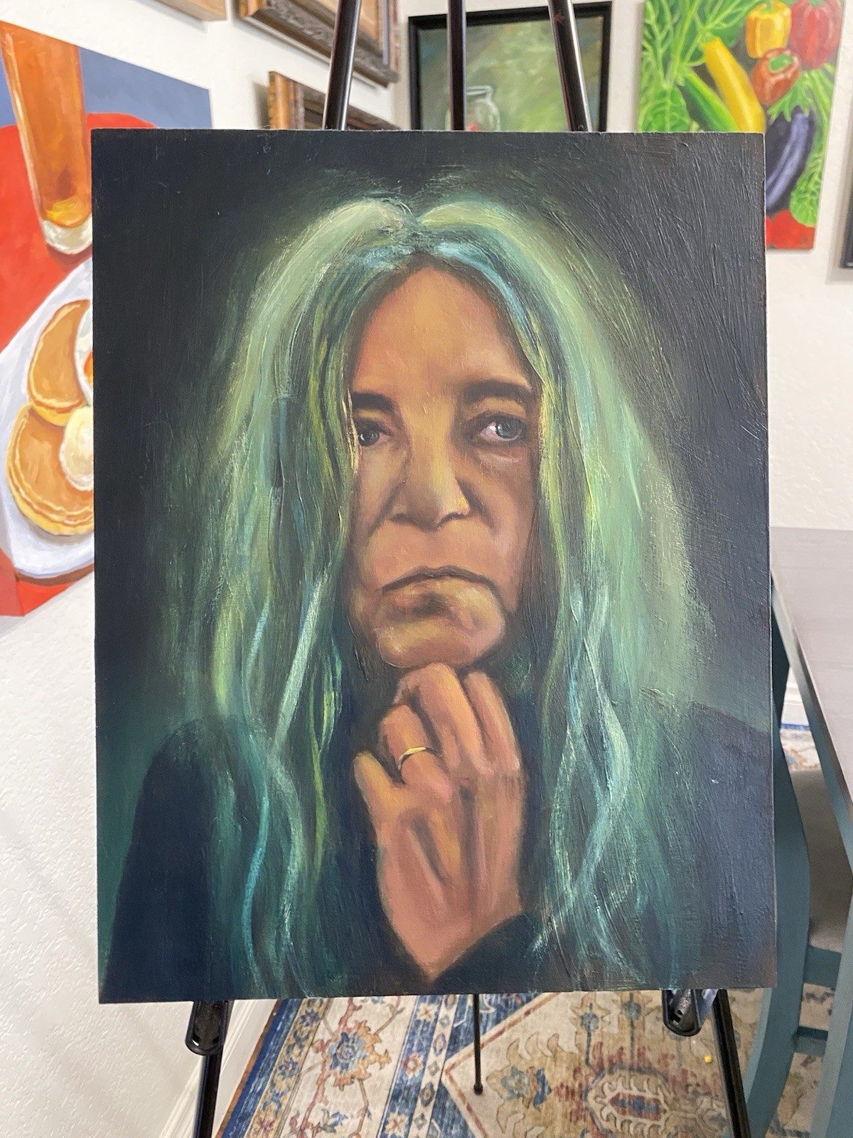 Patti Smith Original Painting By Brian Taylor 11x14 On Cradled Wood Panel Patti Smith Original Painting By Brian Taylor 11x14 On Cradled Wood Panel