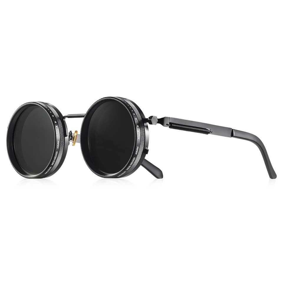 CRIXALIS Polarized Round Sunglasses ND9 Adjustable Dimming UV400 Retro Punk