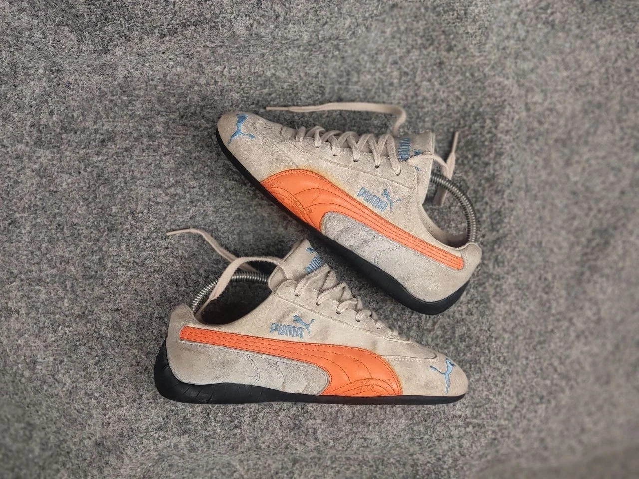 Vintage Puma Speedcat OG Gray Orange Leather Shoes Sneakers Y2K Mostro Style