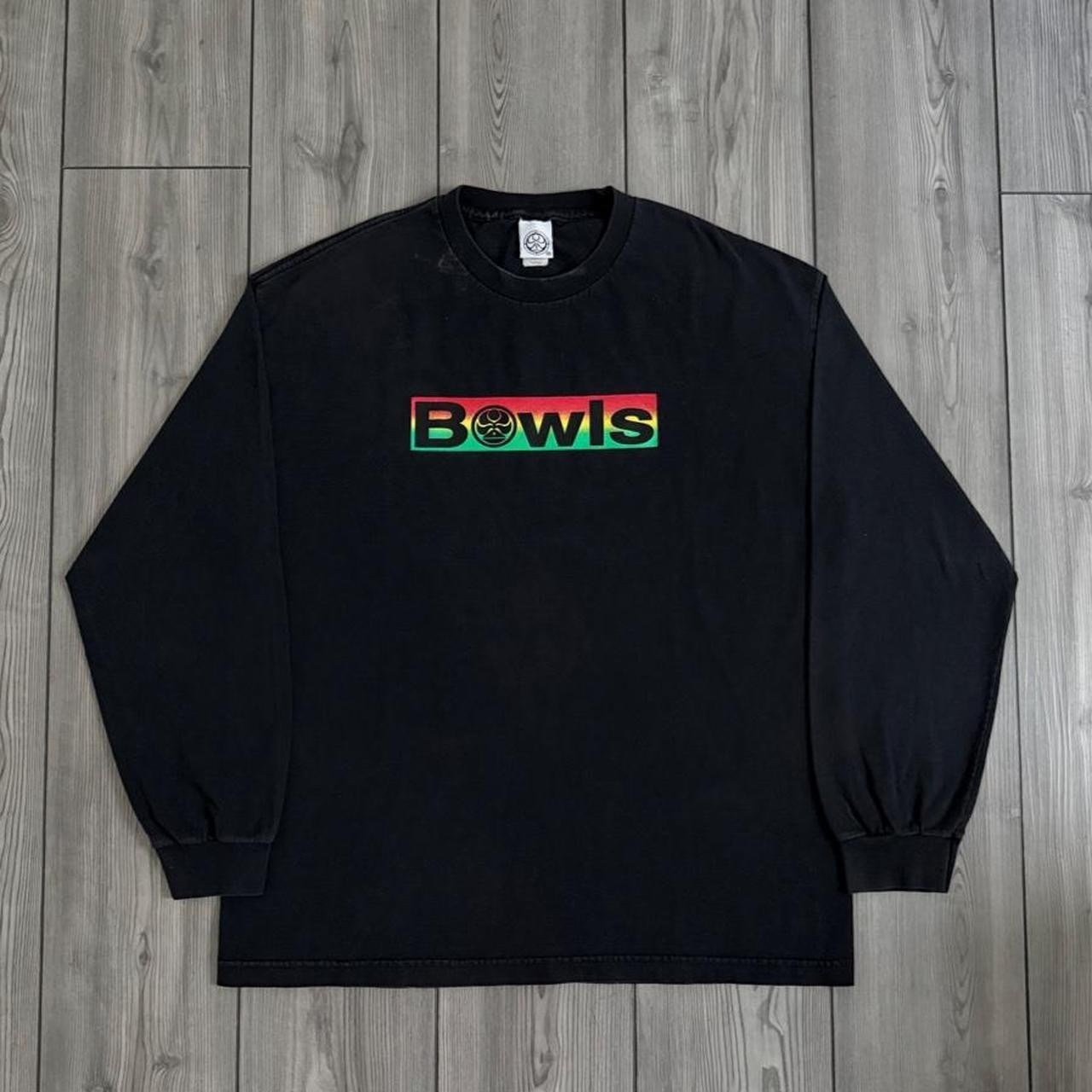 Vintage 00s Bowls Spell Out Printed Center Box Logo Y2K Surf Graphic Long Sleeve Vintage 00s Bowls Spell Out Printed Center Box Logo Y2K Surf Graphic Long Sleeve