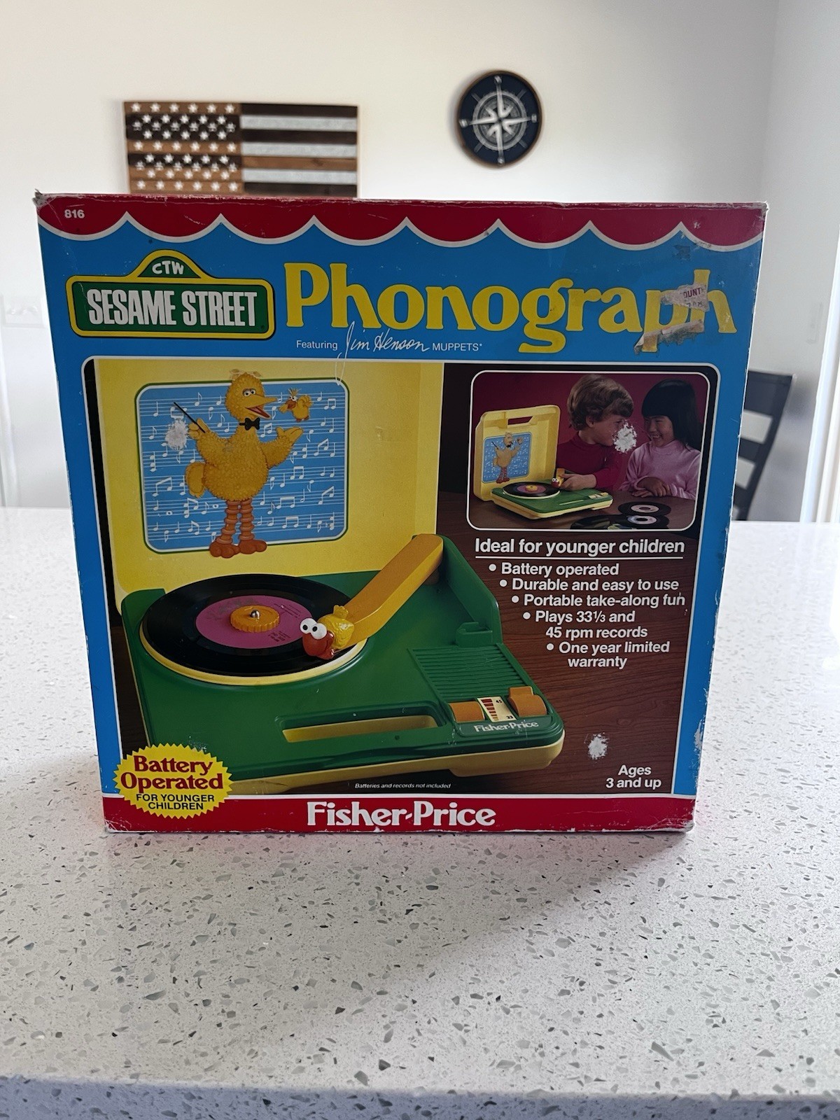 Vintage 1983 Fisher-Price Sesame Street Phonograph Record Player Tested Works Vintage 1983 Fisher-Price Sesame Street Phonograph Record Player Tested Works