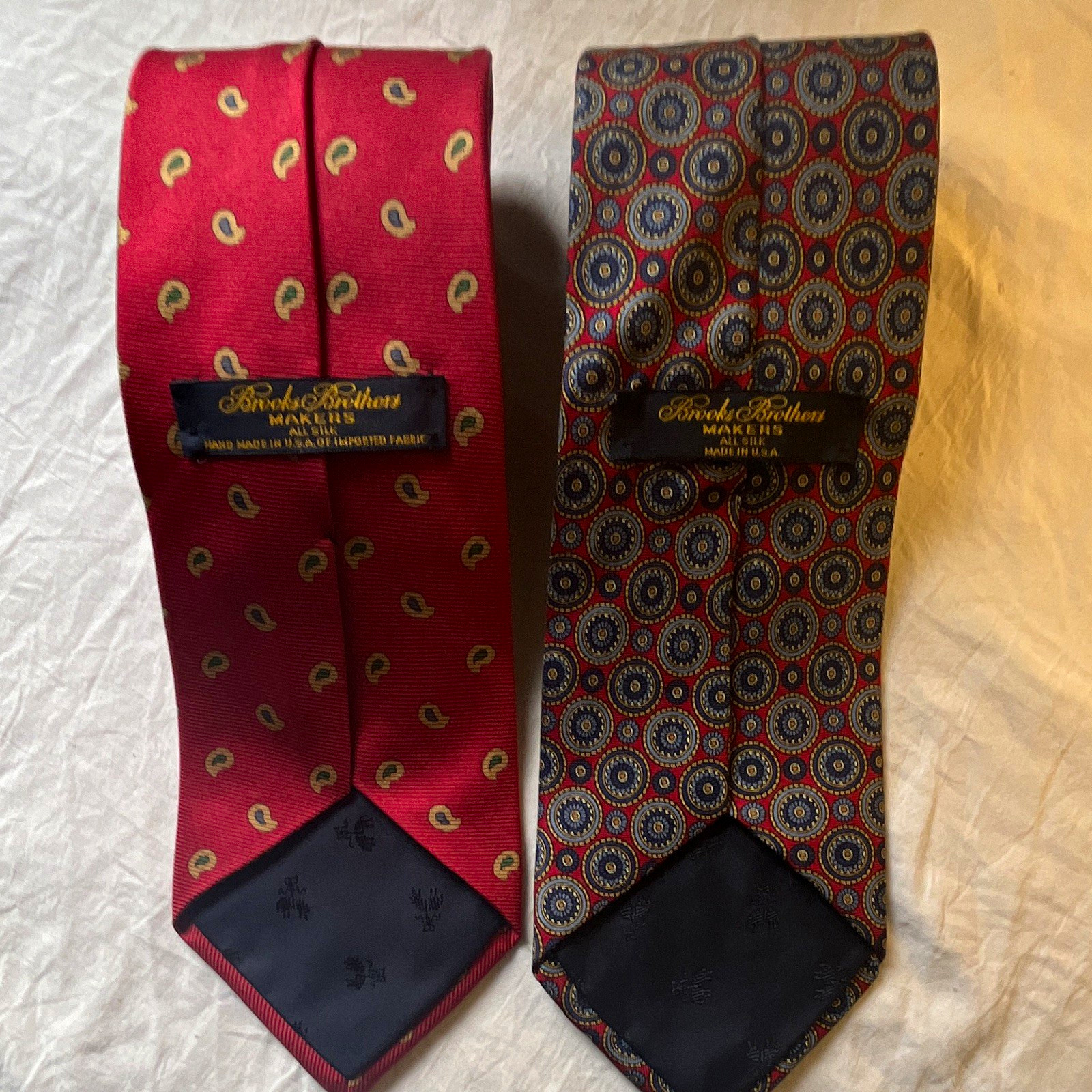 Vintage Brooks Brothers silk ties lot of 2. Classic woven logo Vintage Brooks Brothers silk ties lot of 2. Classic woven logo