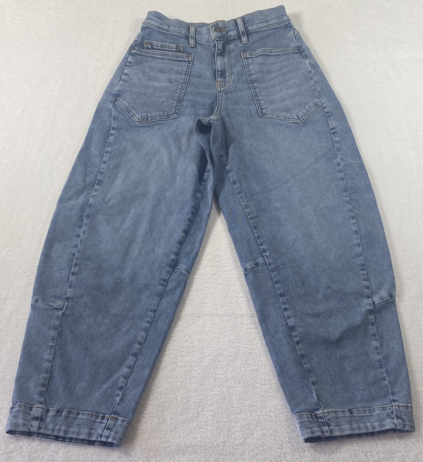Ruti Women’s Slouchy Jeans 2.0 Size 6 Blue Barrel Leg Stretch Cropped