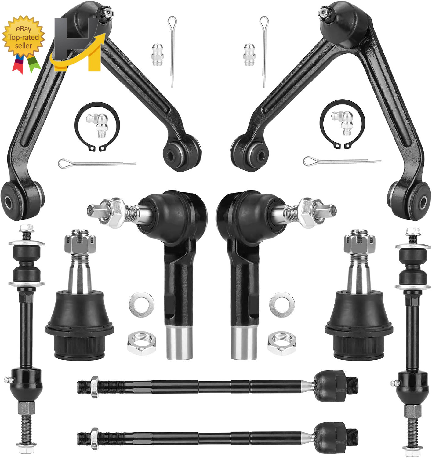 2WD Front Upper Control Arm with Ball Joint for Dodge Ram 1500 2002-2005 10 Pcs
