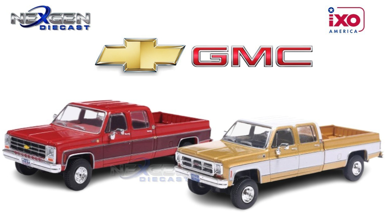 IXO AMERICA 1:64 CHEVY/GMC COMBO TWO PIECE SET OF TRUCKS - IA64012/13 IXO AMERICA 1:64 CHEVY/GMC COMBO TWO PIECE SET OF TRUCKS - IA64012/13