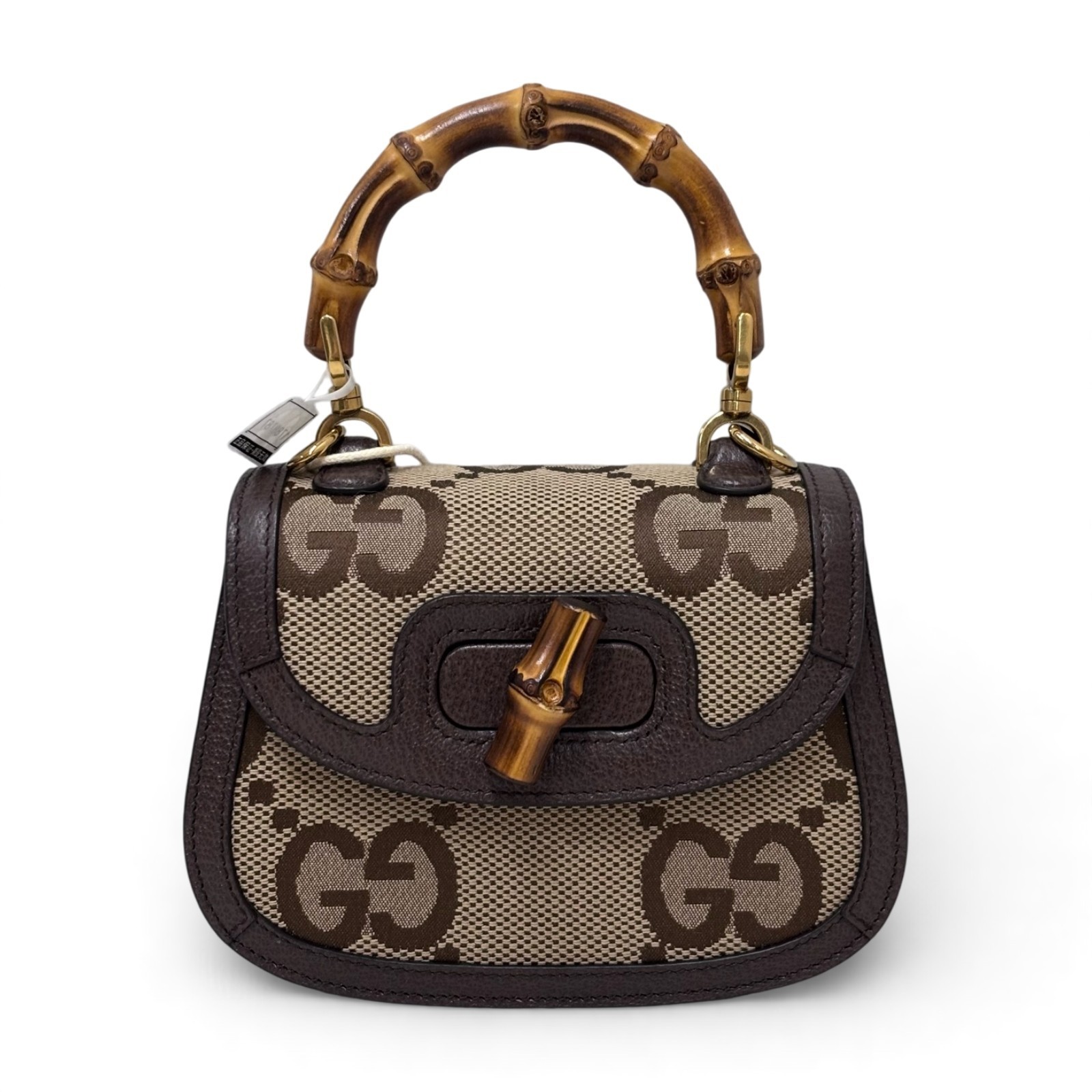 Pre-Owned Gucci Bamboo 1947 Mini GG Canvas Top Handle Bag Pre-Owned Gucci Bamboo 1947 Mini GG Canvas Top Handle Bag