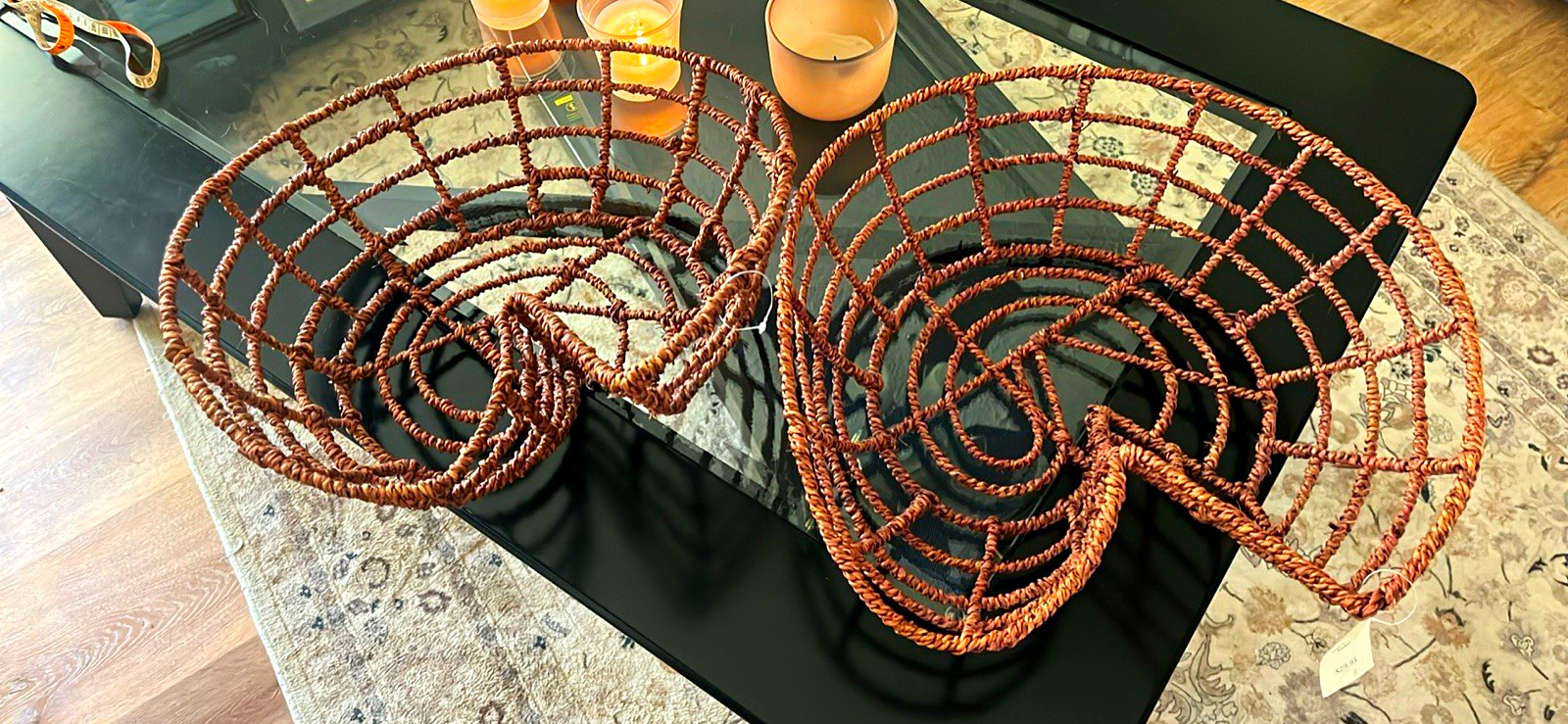 Coldwater Creek Seagrass Woven Basket Set of 2 Brown Freestanding 16x16x6 Coldwater Creek Seagrass Woven Basket Set of 2 Brown Freestanding 16x16x6