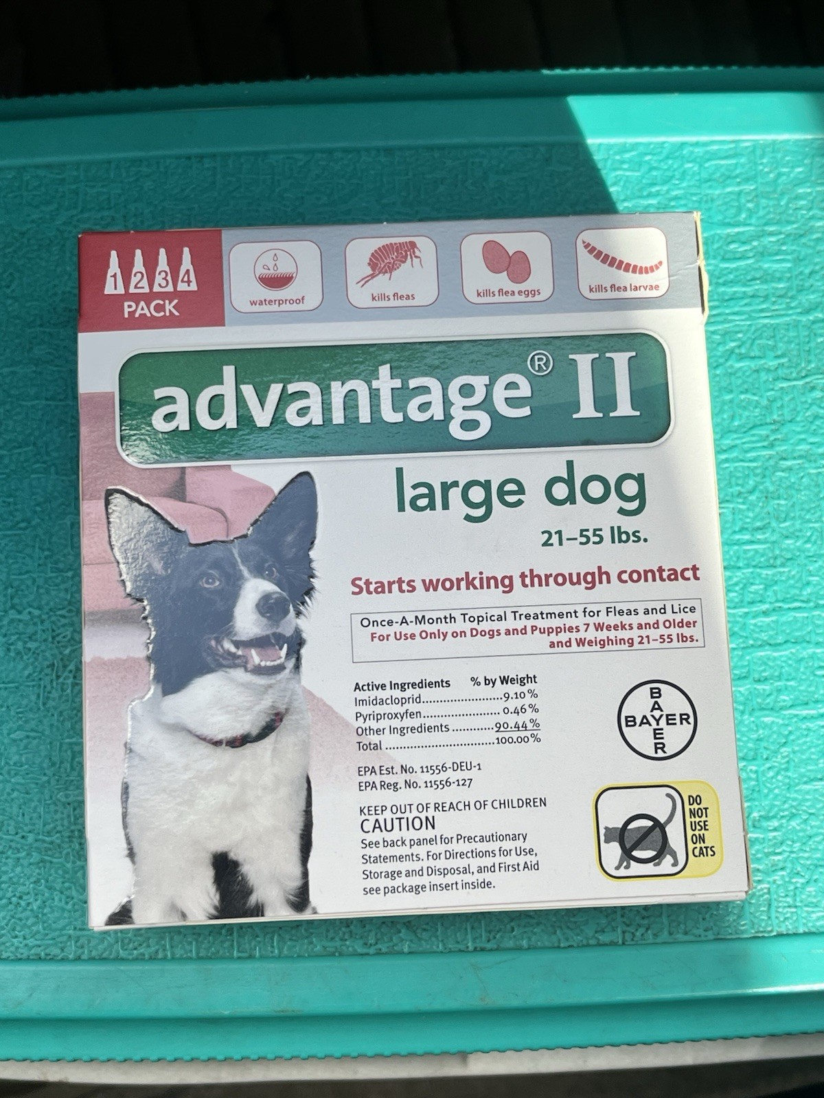 Advantage II Large Dog Flea Prevention & Treatment, 21-55 lbs - 4 Monthly Doses