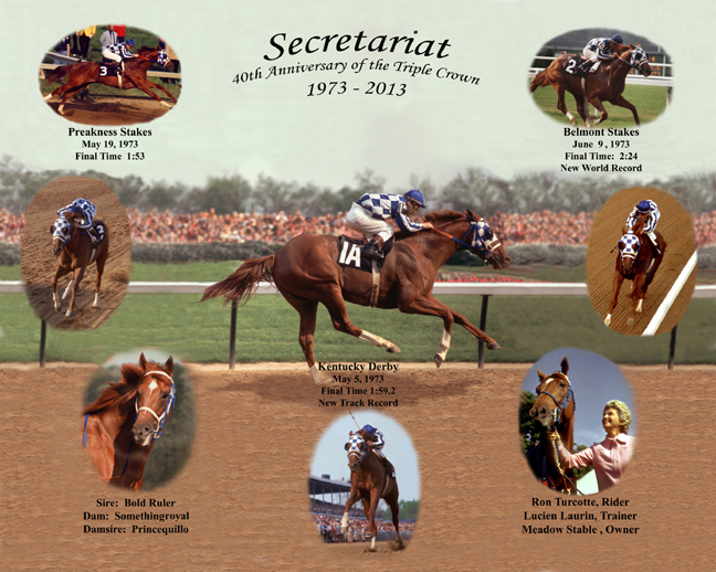 Secretariat 40th Anniv. Triple Crown Photo Collage Photo 8\