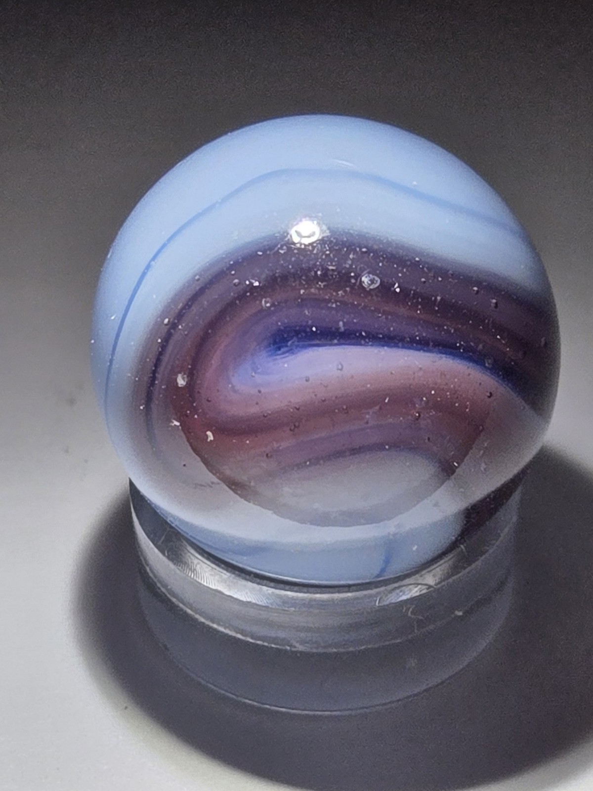 Vintage Akro Agate Purple/Amethyst Hues of Blue Popeye Corkscrew Beauty .74 NM Vintage Akro Agate Purple/Amethyst Hues of Blue Popeye Corkscrew Beauty .74 NM