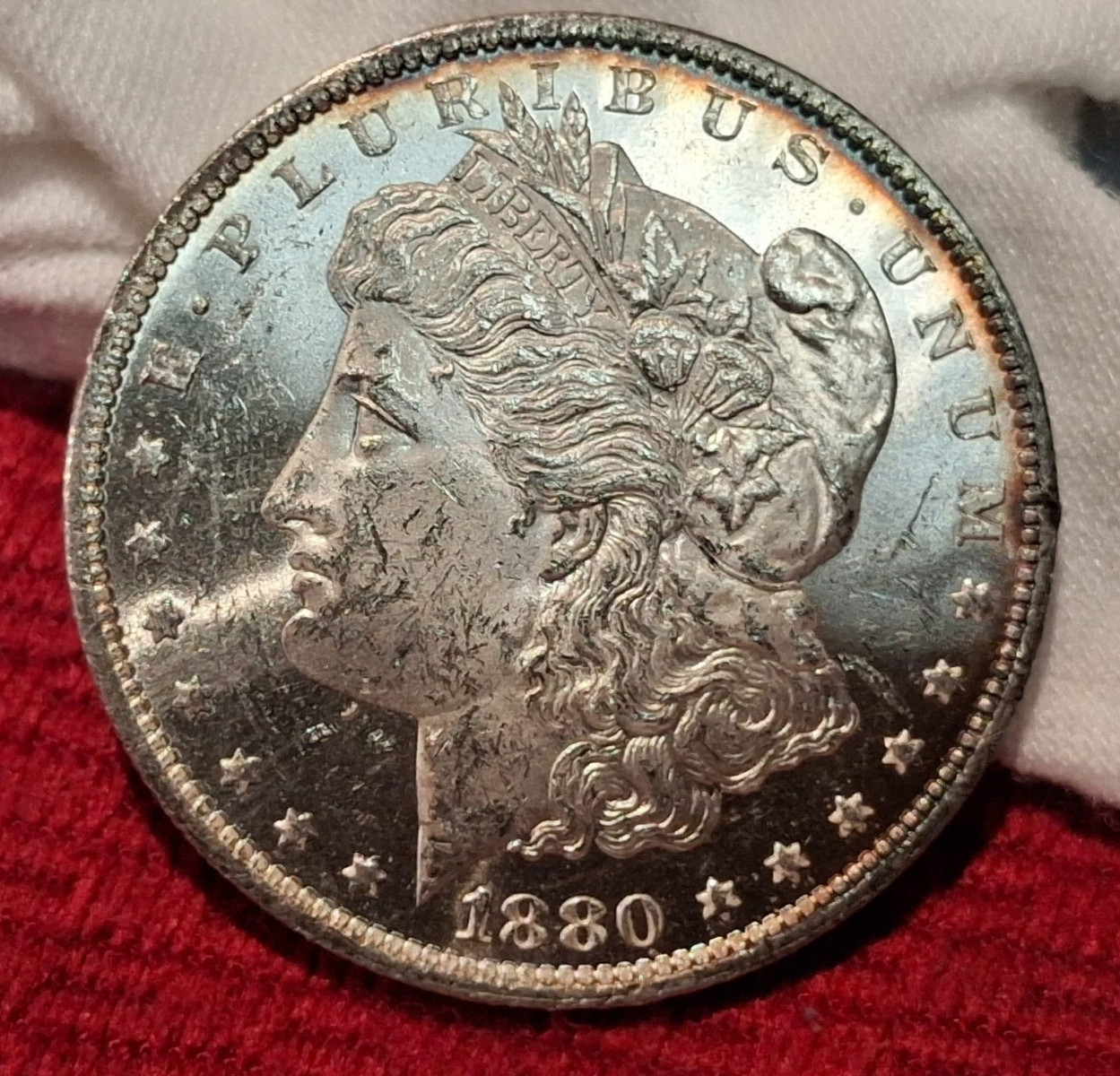 1880-O Morgan Silver Dollar Choice UNC Proof Like With Original Luster/Skin/Tone