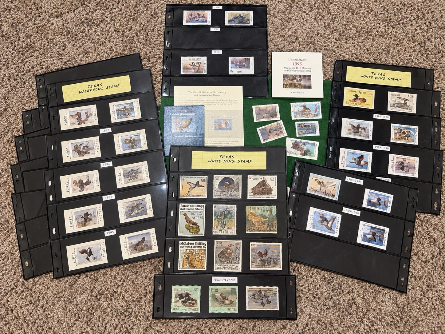 Vintage Duck & Wildlife Stamp Collection Lot Federal State Texas 1959-2003 Vintage Duck & Wildlife Stamp Collection Lot Federal State Texas 1959-2003