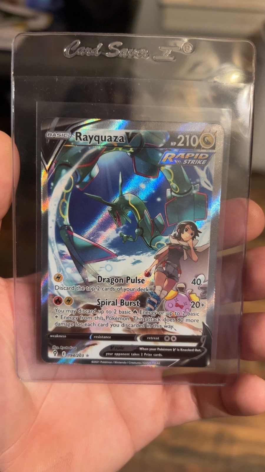 Pokemon TCG Rayquaza V Alt Full Art Holo Ultra Rare 194/203 Evolving Skies Pokemon TCG Rayquaza V Alt Full Art Holo Ultra Rare 194/203 Evolving Skies
