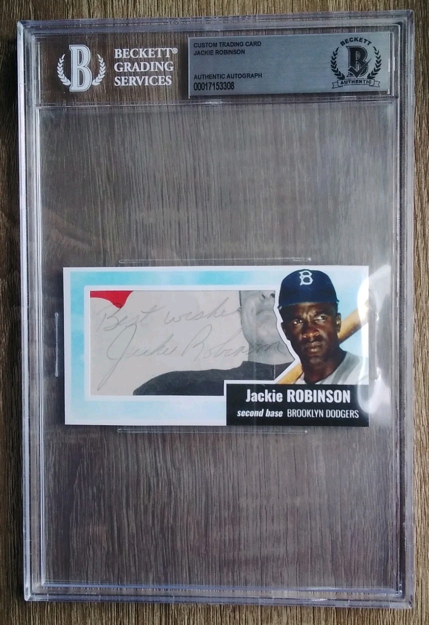 Jackie Robinson Custom Cut Autograph and 1952 World Series Ticket Stub Jackie Robinson Custom Cut Autograph and 1952 World Series Ticket Stub
