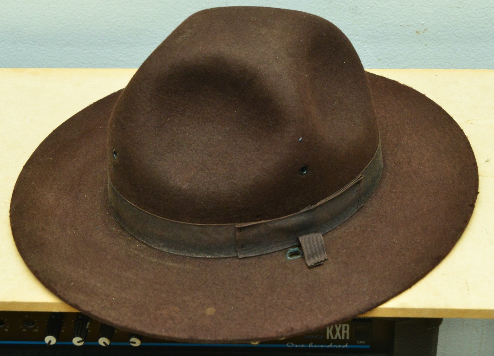 Vtg WWI Era STETSON Brown Campaign Hat 7 1/2 Vtg WWI Era STETSON Brown Campaign Hat 7 1/2