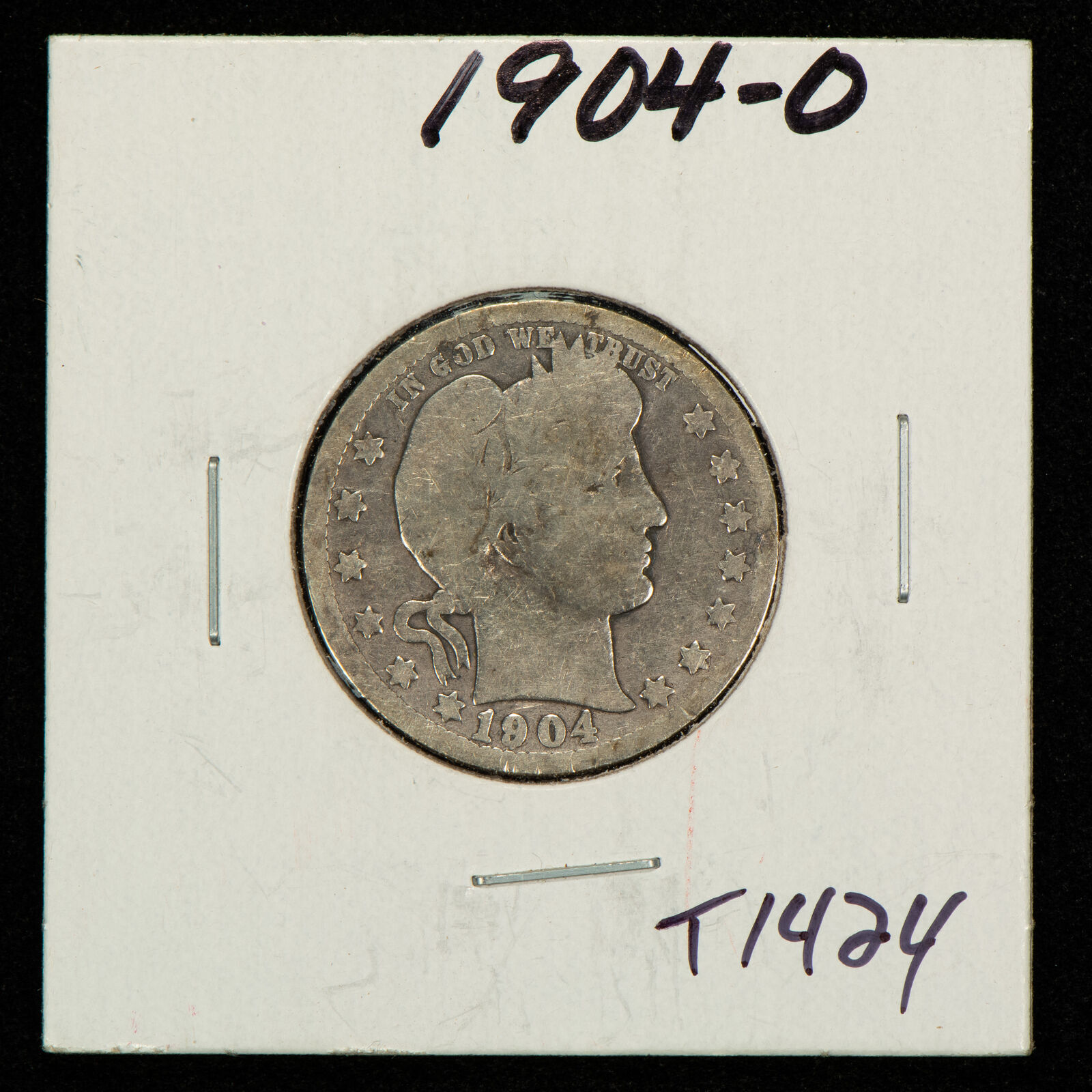 1904-O 25c Silver Barber Quarter - Value Coin - SKU-T1424
