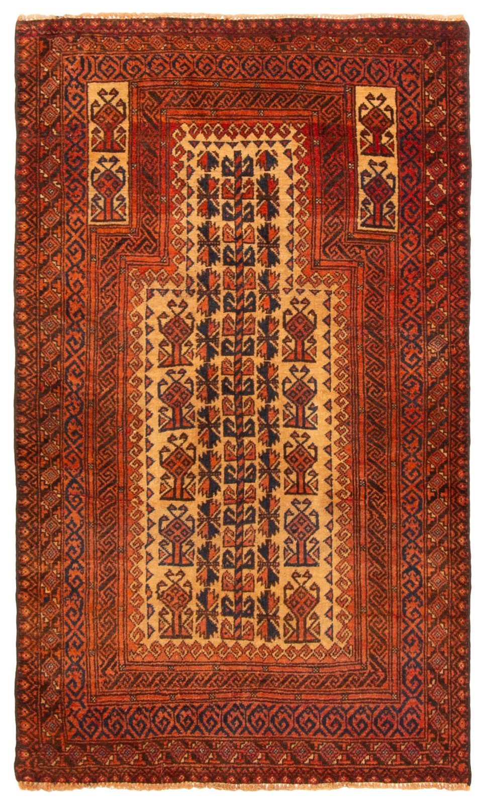 Vintage Traditional Hand-Knotted Area Rug 2\'11\