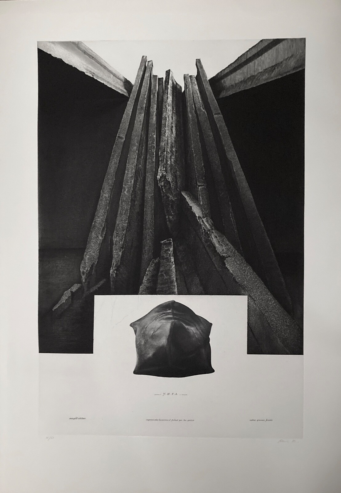 Christian Fossier Signed Abstract Engraving Museum of Modern Art New York Art