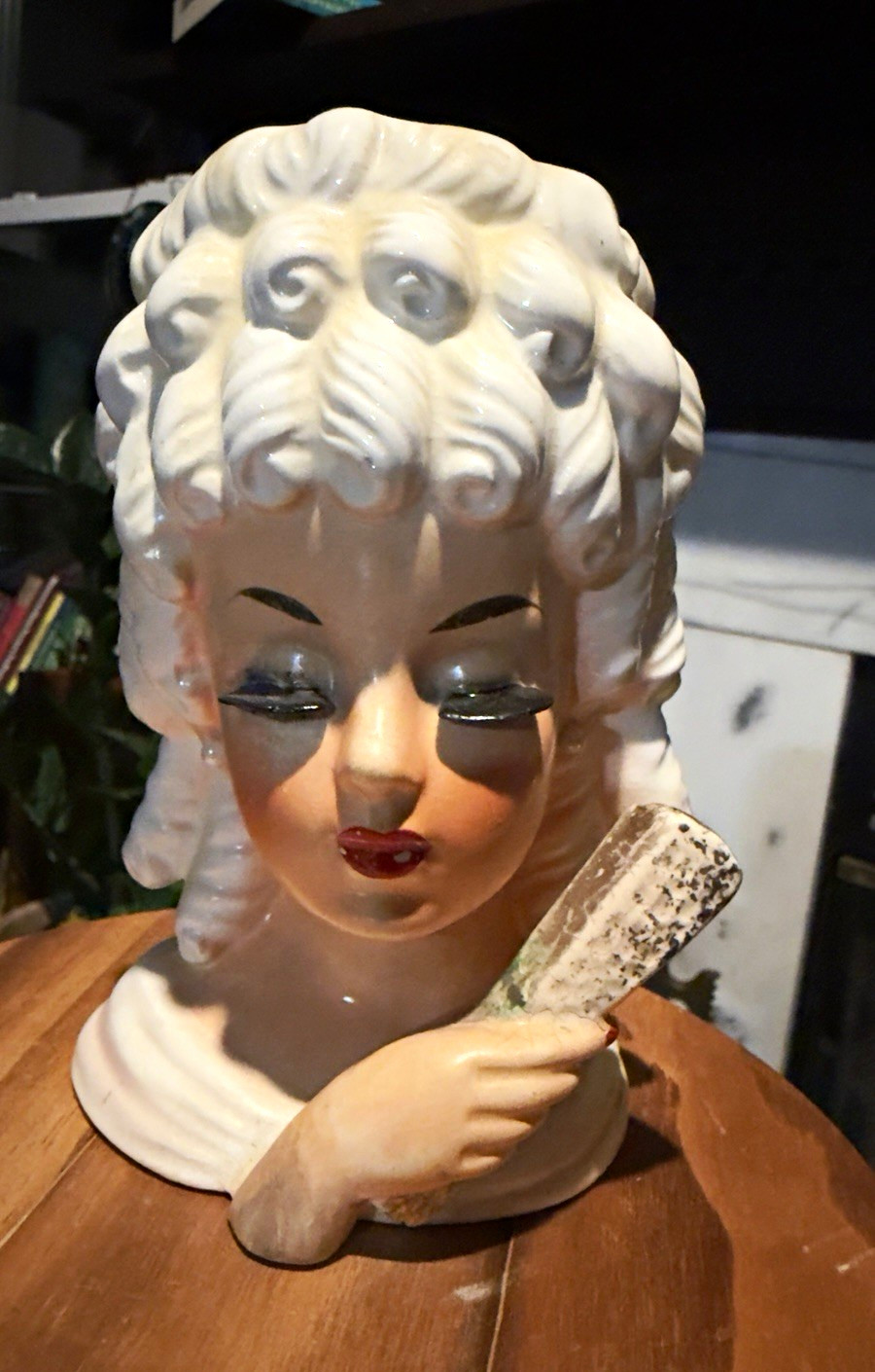 Napco Vintage Hand Painted Ceramic Lady Head Bust Planter 1964 Mid-Century Napco Vintage Hand Painted Ceramic Lady Head Bust Planter 1964 Mid-Century