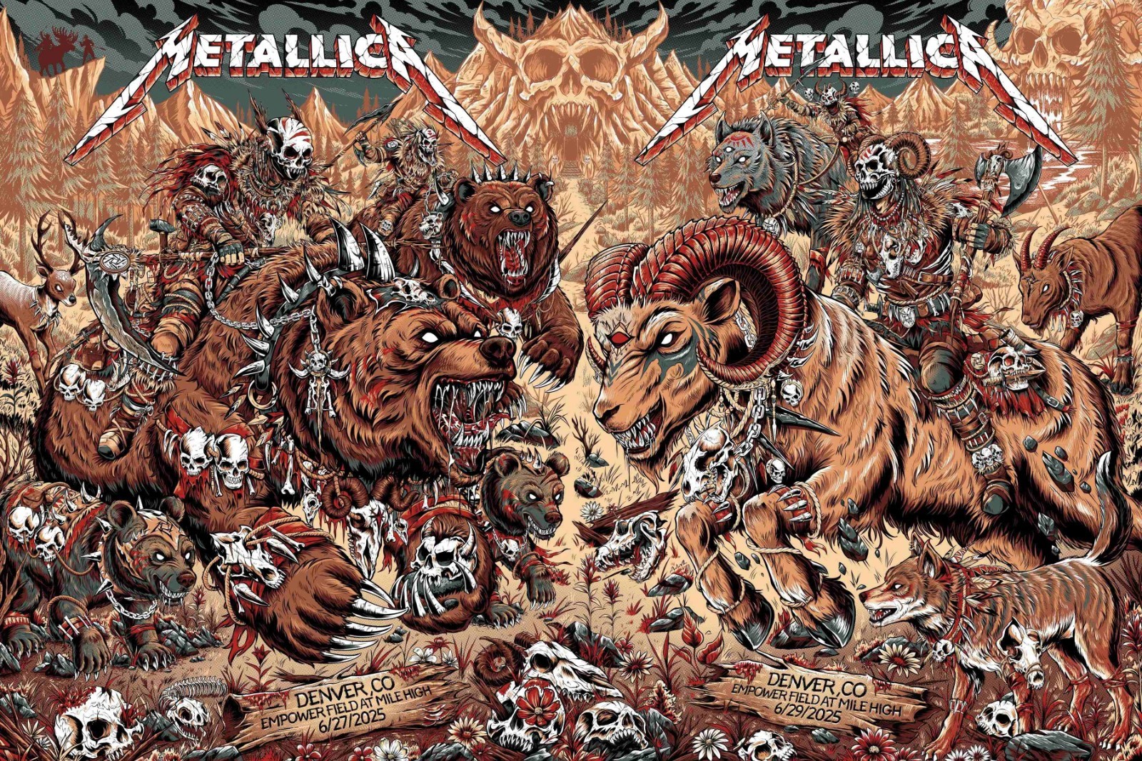 HOT Metallica Denver Empower Field At Mile High 2025 Concert Poster 16x24