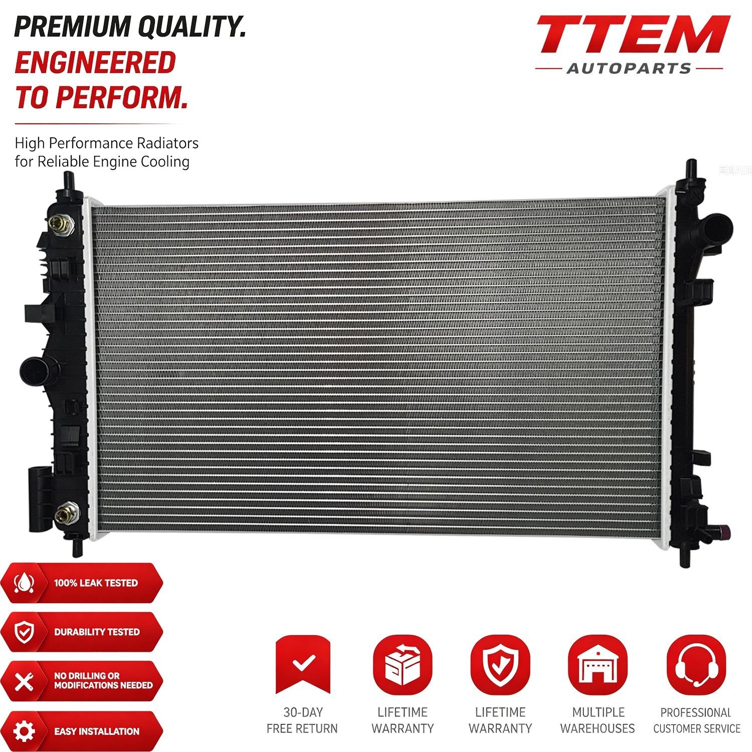 13217 Aluminum Core Radiator For 2011-2013 Buick Regal 2011 Saab 9-5 2.0L L4