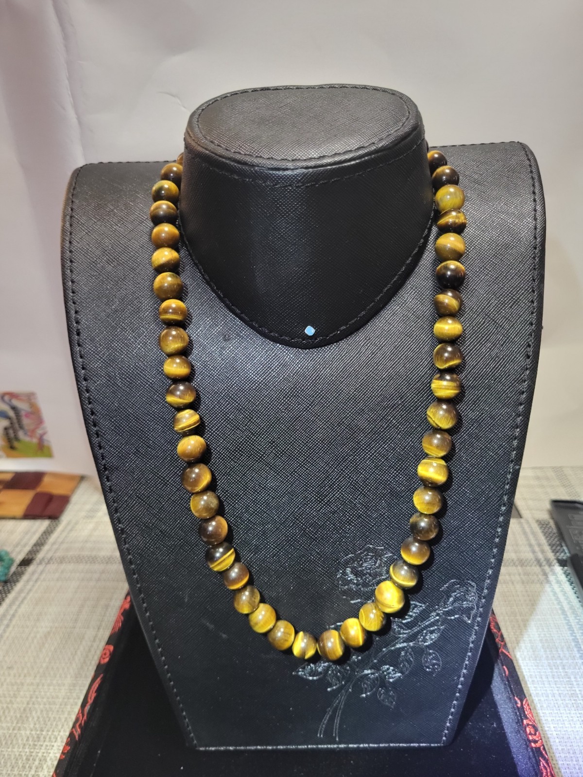 Natural Tiger's Eye Beaded Necklace 22 Natural Tiger's Eye Beaded Necklace 22