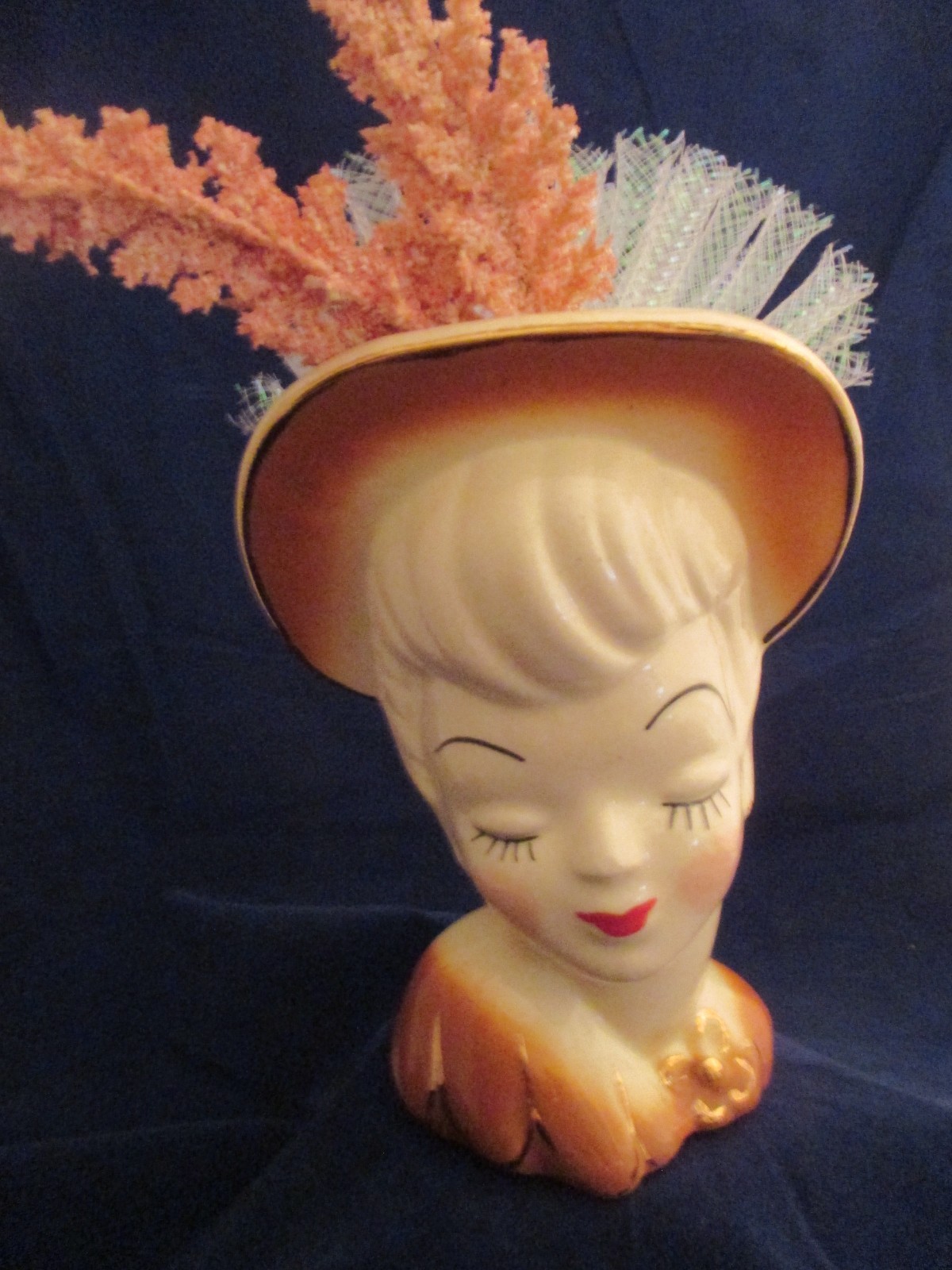 Vintage Ceramic Lady Head Vase \