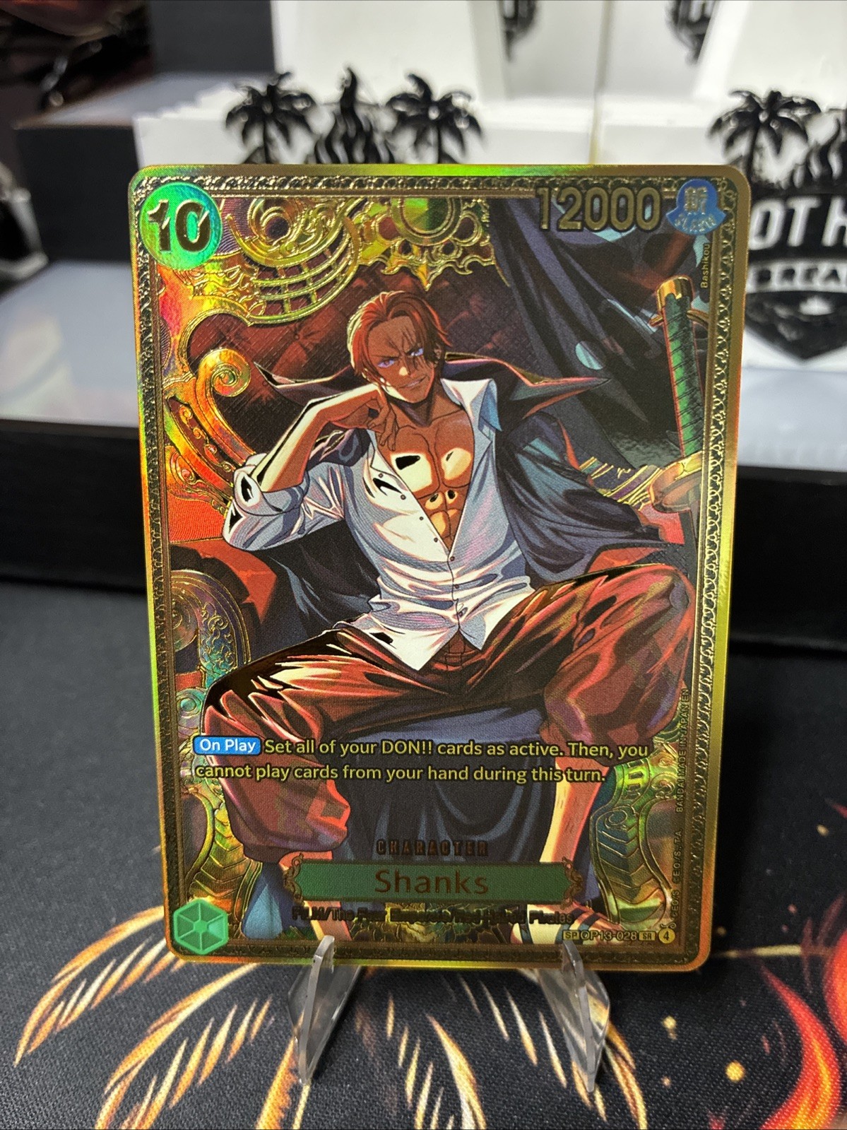 One Piece OP17 Shanks OP13-028 Gold SP