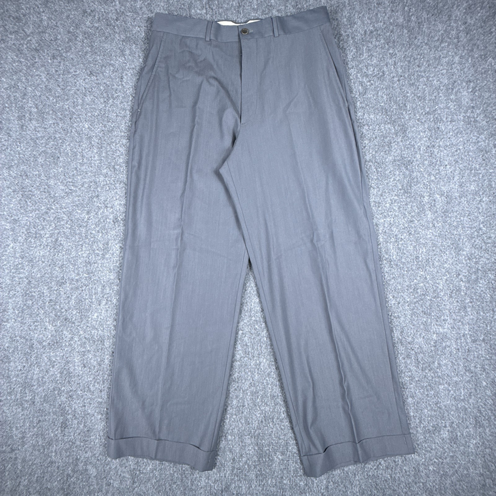 VTG Armani Collezioni Pants Mens 30x28 Gray Dress Trousers Straight Flat Cuffed VTG Armani Collezioni Pants Mens 30x28 Gray Dress Trousers Straight Flat Cuffed
