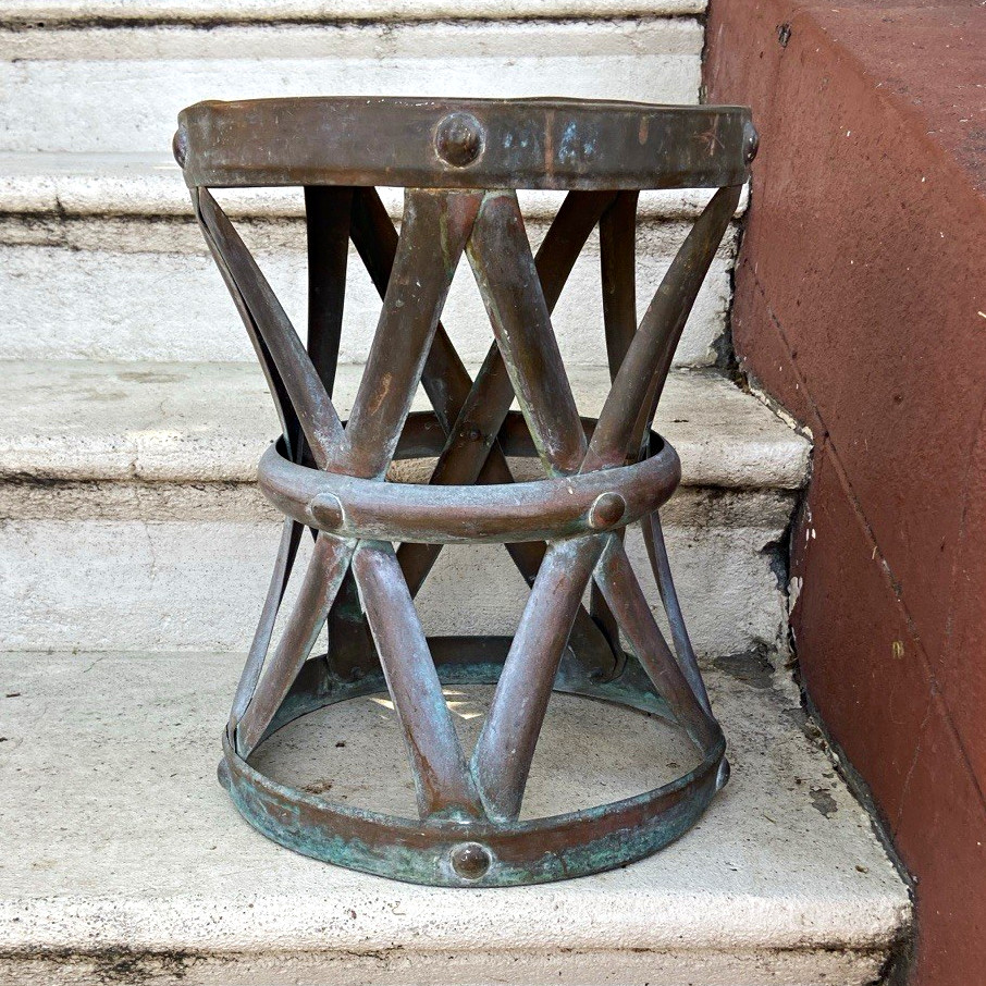 Vintage 1970s Hollywood Regency Copper Stool